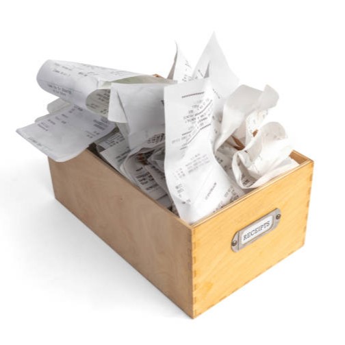 box of receipts